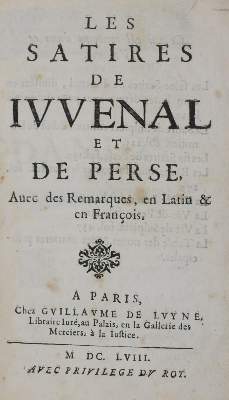 Bild Nr.1: 136-1051 Juvenal.: (Literatur und illustrierte Bücher bis 19.Jahrhundert)