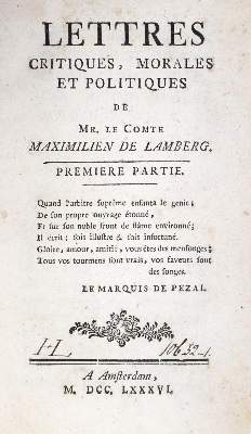 Bild Nr.1: 136-1071 Lamberg,M.(J.)v.: (Literatur und illustrierte Bücher bis 19.Jahrhundert)
