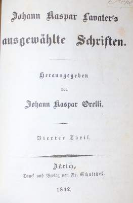 Bild Nr.111: 136-1076 Lavater,J.K.: (Literatur und illustrierte Bücher bis 19.Jahrhundert)
