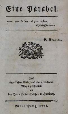 Bild Nr.1: 136-1081 (Lessing,G.E.).: (Literatur und illustrierte Bücher bis 19.Jahrhundert)