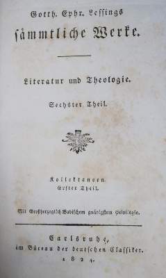 Bild Nr.1: 136-1084 Lessing,G.E.: (Literatur und illustrierte Bücher bis 19.Jahrhundert)