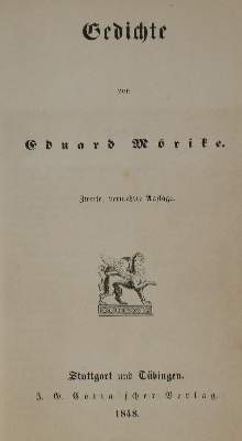 Bild Nr.1: 136-1098 Mörike,E.: (Literatur und illustrierte Bücher bis 19.Jahrhundert)