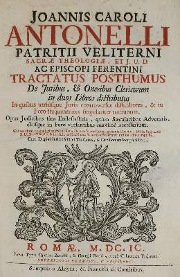 Bild Nr.1: 136-11 Antonelli,G.C.: (Alte Drucke, Handschriften und Theologie)