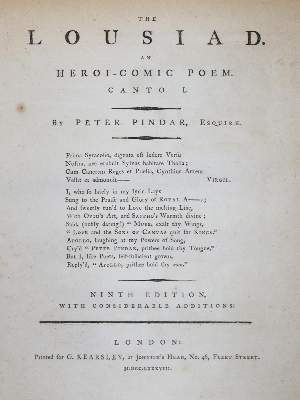 Bild Nr.1: 136-1111 Pindar,P. (d.i. J.Wolcot).: (Literatur und illustrierte Bücher bis 19.Jahrhundert)