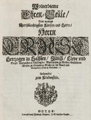 Bild Nr.2: 136-116 Ernst der Fromme, Herzog von Sachsen-Gotha.: (Alte Drucke, Handschriften und Theologie)
