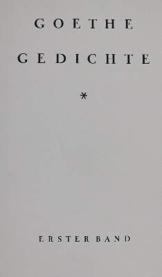 Bild Nr.1: 136-1243 Goethe,J.W.v.: (Literatur und illustrierte Bücher 20.Jahrhundert - Alte Literatur in modernen Ausgaben)