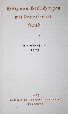 Bild Nr.1: 136-1244 (Goethe,J.W.v.).: (Literatur und illustrierte Bücher 20.Jahrhundert - Alte Literatur in modernen Ausgaben)