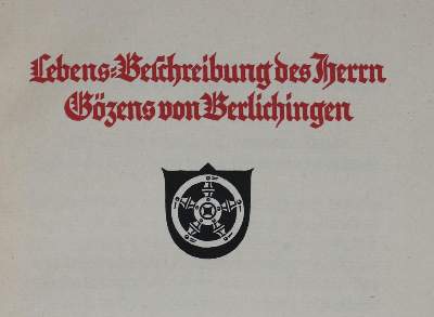 Bild Nr.2: 136-1245 Götz von Berlichingen.: (Literatur und illustrierte Bücher 20.Jahrhundert - Alte Literatur in modernen Ausgaben)