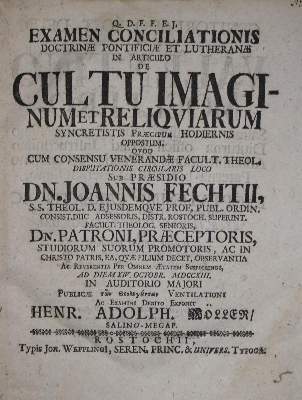 Bild Nr.1: 136-129 Fecht,J.: (Alte Drucke, Handschriften und Theologie)