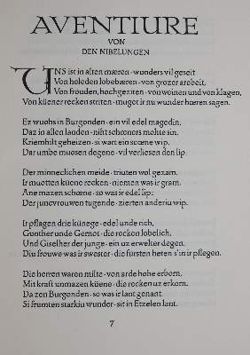 Bild Nr.1: 136-1319 Nibelunge Not. Der.: (Literatur und illustrierte Bücher 20.Jahrhundert - Alte Literatur in modernen Ausgaben)