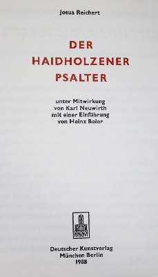 Bild Nr.1: 136-1341 Reichert,J.: (Literatur und illustrierte Bücher 20.Jahrhundert - Alte Literatur in modernen Ausgaben)