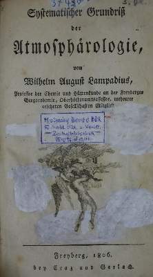 Bild Nr.1: 136-1653 Lampadius,W.A.: (Verschiedene Gebiete - Varia)