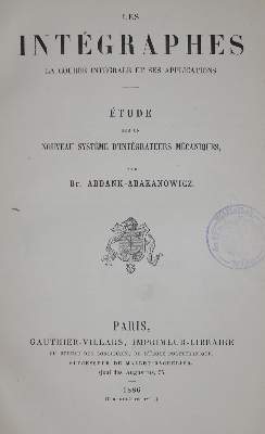 Bild Nr.1: 136-1659 Abdank-Abakanowicz,B.: (Verschiedene Gebiete - Varia, Mathematik)