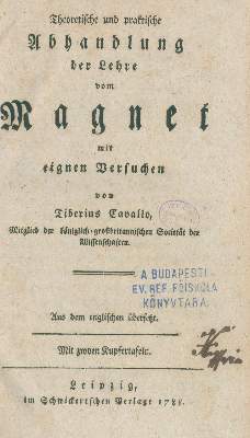 Bild Nr.1: 136-1698 Cavallo,T.: (Verschiedene Gebiete - Varia, Physik, Magnetismus)