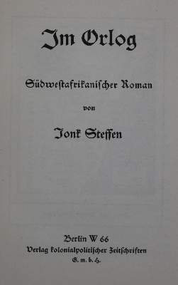 Bild Nr.1: 136-1752 Steffen,J. (d.i. M.Bayer).: (Afrika, Kolonien)