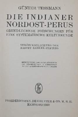 Bild Nr.1: 136-1801 Tessmann,G.: (Amerika, Peru)