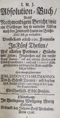 Bild Nr.1: 136-184 Hartmann,J.L.: (Alte Drucke, Handschriften und Theologie)