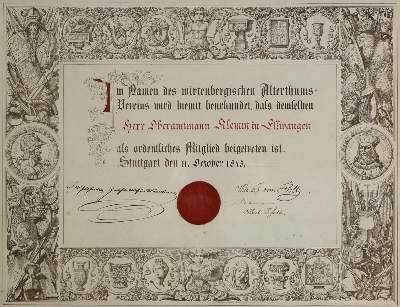Bild Nr.1: 136-1876 Beitrittsurkunde: (Deutschland, Baden-Württemberg)