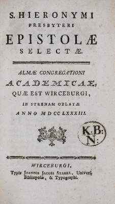 Bild Nr.1: 136-195 Hieronymus,S.E.: (Alte Drucke, Handschriften und Theologie)