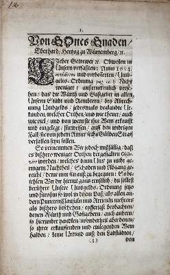Bild Nr.1: 136-1986 Umbgelts-Ordnung.: (Deutschland, Württemberg)