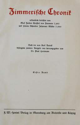 Bild Nr.1: 136-1988 Zimmern, Graf Froben u.a.: (Deutschland)