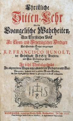 Bild Nr.1: 136-206 Hunolt,F.: (Alte Drucke, Handschriften und Theologie)