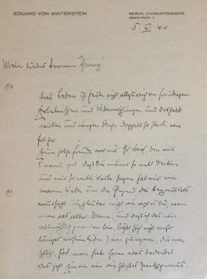 Bild Nr.1: 136-2232 Winterstein, Eduard von,: (Autographen)