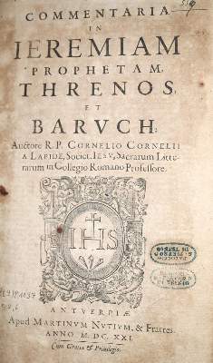 Bild Nr.1: 136-230 Lapide,C. (d.i. C.van den Steen).: (Alte Drucke, Handschriften und Theologie)