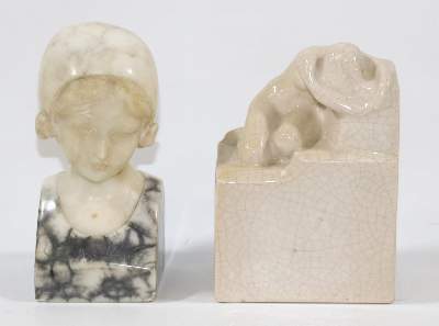 Bild Nr.1: 136-2305 Alabasterbüste: (Varia, Skulpturen - Plastiken)