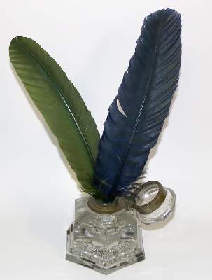 Bild Nr.1: 136-2419 Tintenfaß 19.Jh.: (Glas)