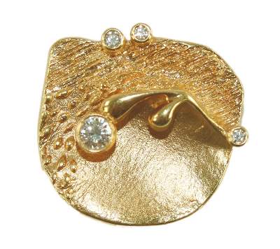 Bild Nr.1: 136-2514 Goldbrosche.: (Schmuck, Brosche, Anhänger)