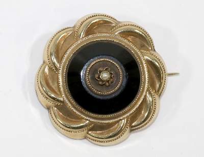 Bild Nr.1: 136-2515 Biedermeier Goldbrosche.: (Schmuck, Broschen)
