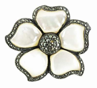 Bild Nr.1: 136-2546 Perlmuttbrosche.: (Schmuck, Silber)