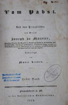 Bild Nr.1: 136-255 Maistre,J.de.: (Alte Drucke, Handschriften und Theologie)