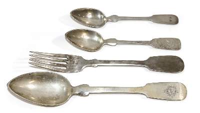 Bild Nr.1: 136-2554 Biedermeier Silberbesteck: (Silber)