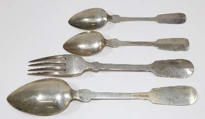 Bild Nr.2: 136-2554 Biedermeier Silberbesteck: (Silber)