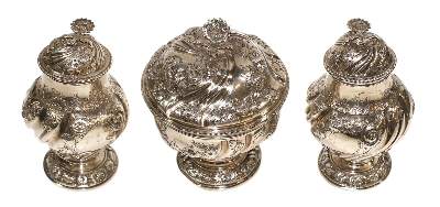 Bild Nr.1: 136-2568 Samuel Taylor Silber Teeset, London 1754.: (Silber)