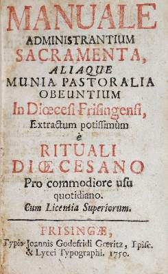 Bild Nr.1: 136-260 Manuale administrantium sacramenta,: (Alte Drucke, Handschriften und Theologie)