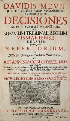 Bild Nr.1: 136-273 Mevius,D. u. J.J.v.Ryssel. (Ed.).: (Alte Drucke, Handschriften und Theologie)