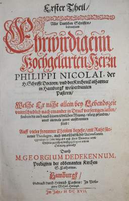 Bild Nr.1: 136-284 Nicolai,P.: (Alte Drucke, Handschriften und Theologie)