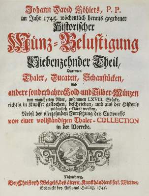 Bild Nr.1: 136-286 Köhler,J.D.: (Numismatik u. Siegelkunde, Medaillen)