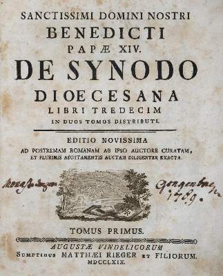Bild Nr.1: 136-29 Benedict XIV., Papst.: (Alte Drucke, Handschriften und Theologie)