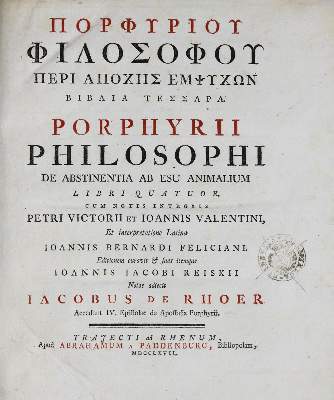 Bild Nr.1: 136-304 Porphyrius.: (Alte Drucke, Handschriften und Theologie)