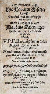 Bild Nr.1: 136-323 Rudolf v. Schweiz (d.i. R.Gasser).: (Alte Drucke, Handschriften und Theologie)