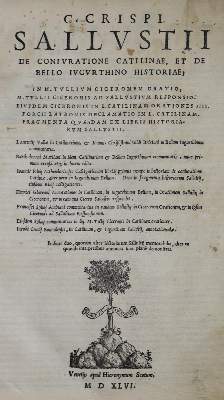 Bild Nr.1: 136-327 Sallustius,C.C.: (Alte Drucke, Handschriften und Theologie)