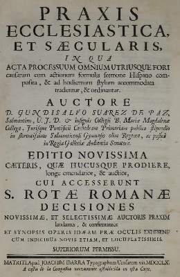 Bild Nr.1: 136-349 Suarez de Paz,G.: (Alte Drucke, Handschriften und Theologie)