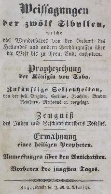 Bild Nr.1: 136-380 Weissagungen der zwölf Sibyllen,: (Alte Drucke, Handschriften und Theologie)