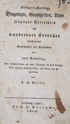 Bild Nr.1: 136-383 Wolke,C.H.: (Alte Drucke, Handschriften und Theologie)