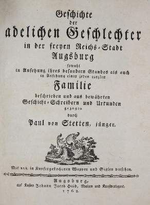 Bild Nr.1: 136-387 Stetten,P.v.: (Genealogie und Heraldik, Augsburg)