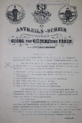 Bild Nr.1: 136-412 Georg von Giesche'sche Erben.: (Wirtschaft, Aktien)